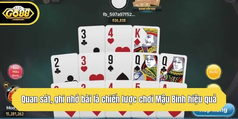 Quan sát, ghi nhớ bài là chiến lược chơi Mậu Binh hiệu quả